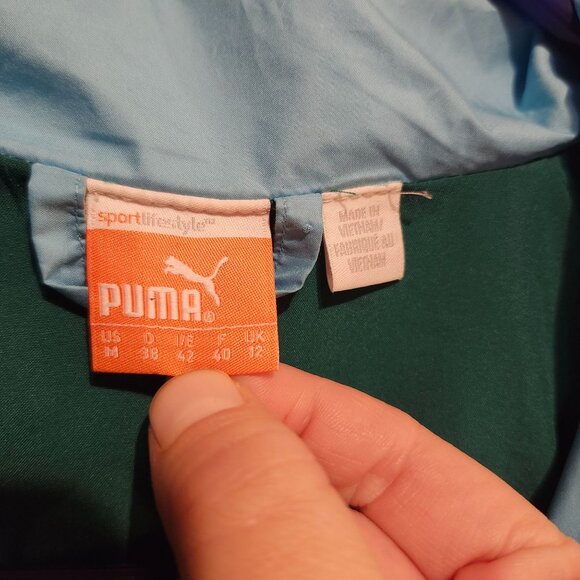 Puma Golf Women’s Medium Kinetic Stretch Jacket Blue Atoll Green Water Resistant - Picture 6 of 10